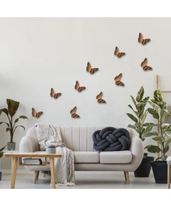 Decoro murale 3d 'bronze butterflies'